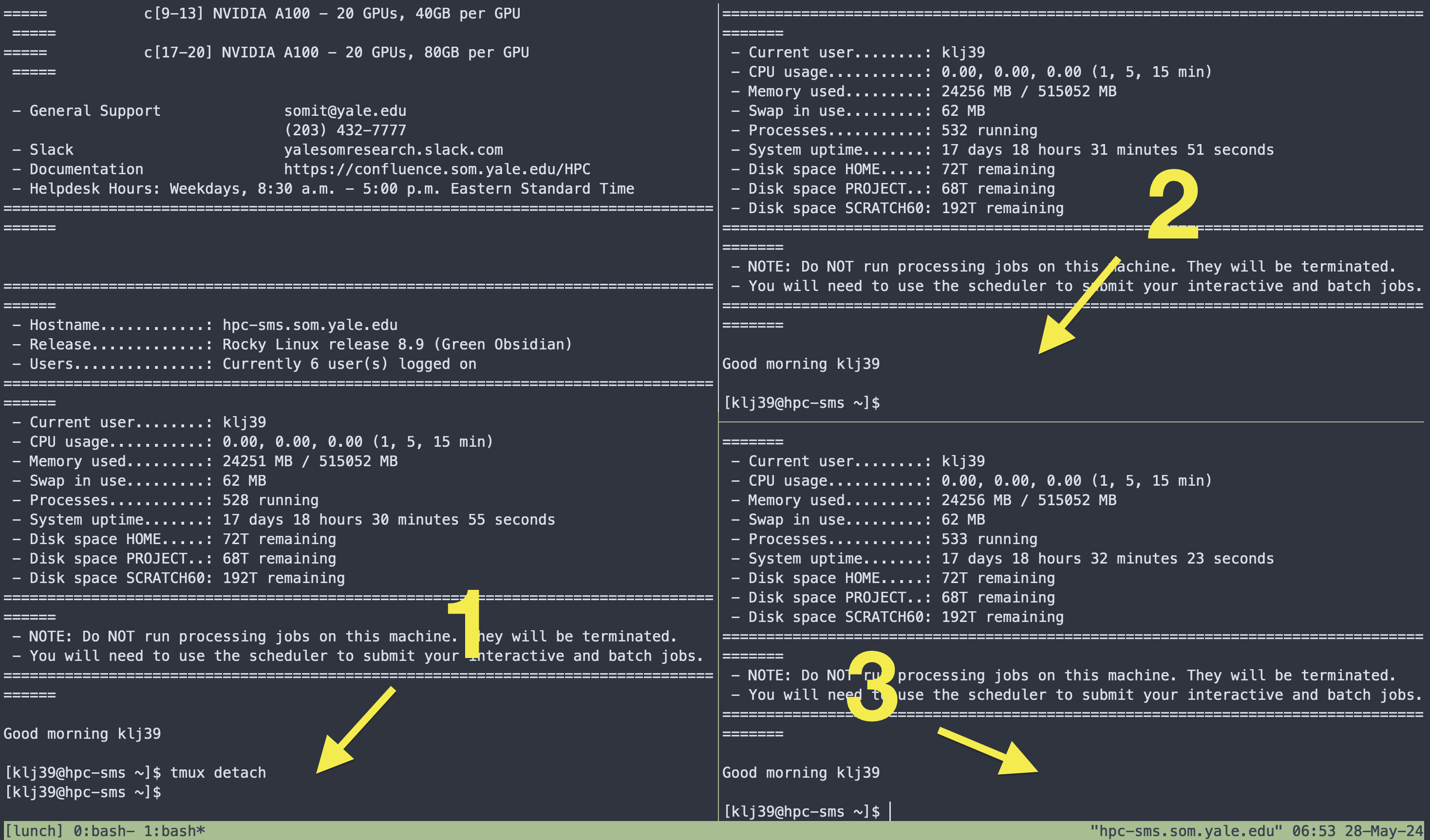 tmux panes tmux panes